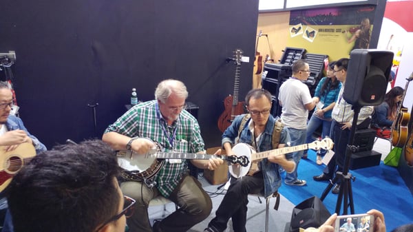Greg Deering and Eric Shi at the Music China Show