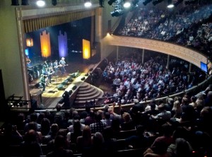 Old Crow Medicine Show performing at the Americana Honors & Awards Show at the Ryman Auditorium, where they also received a Trailblazer Award, presented by Ed Helms.