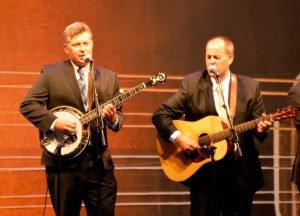 Deering artists The Gibson Brothers Performing at the IBMA Awards. This band also took home several awards that night: Entertainer of the Year for the second year in a row, and three other group and individual trophies!