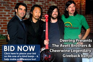 Deering Banjos Presents the Cheerwine Legendary Giveback Banjo Signed by The Avett Brothers