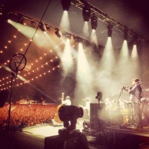 Mumford & Sons on stage at Simcoe, Canada