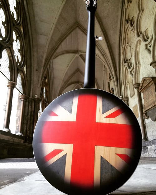 Mumford & Sons Union Jack banjo back