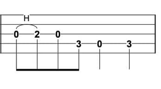 Hammer On banjo tab example