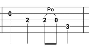 Pull Off banjo tab example